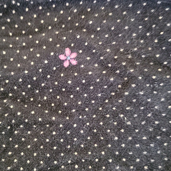 Free People Velvet Black Print Top with Sheer Trumpet Bell Sleeve Black 8 - Picture 3 of 10